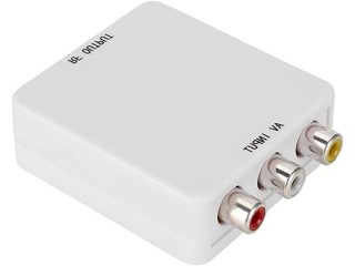 HermnJakk Mini AV To RF Signal Converter, Low Power Consumption White Signal Switcher for TV VHS VCR, DVD