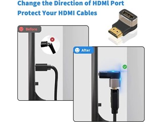[2 Pack] 8K HDMI 2.1 Extender Adapter, 90 Degree Upward Angle Male to Female HDMI Adapter Extender Connector for TV,
