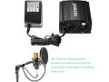 1-channel-48v-phantom-power-supply-black-with-adapter-and-one-xlr-audio-cable-for-any-condenser-microphone-music-recording-equipment-small-0