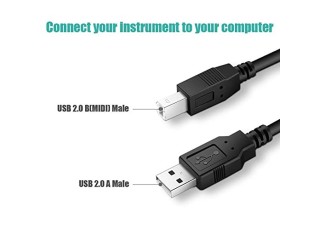 Ancable 3-Feet USB B Midi Controller Cable Cord for Audio Interface