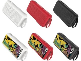 Portable Wireless Speaker Outdoor Stereo Music Player FM Radio Bass Box for Party White Graffiti Audio Equipment