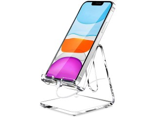 Acrylic Cell Phone Stand, Portable Phone Holder, Clear Phhone Stand for Desk