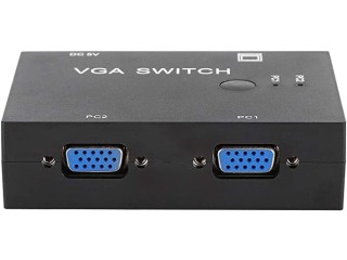 VGA Switch, 2-In-1-Out Computer Accessory VGA Switch Box Splitter Box with Plug and Play for Host Switch for PC TV Monitor