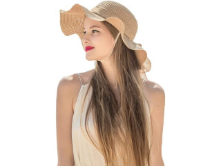 Women'S Fashion Sunshade Hat Lace Hollow Woven Big Brim Beach Hat Ruffle Design Foldable Flower Woven Fisherman Hat