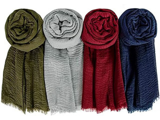 Scarfs for Women, ELECDON 4 Pieces Soft Keep Warm Scarf Shawl Lightweight Long Fashion Wraps for All Season Cotton and Linen