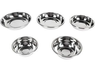 VGEBY 17 Piece Camping Plate and Bowl Set, Portable Stainless Steel Crockery for Outdoor Use