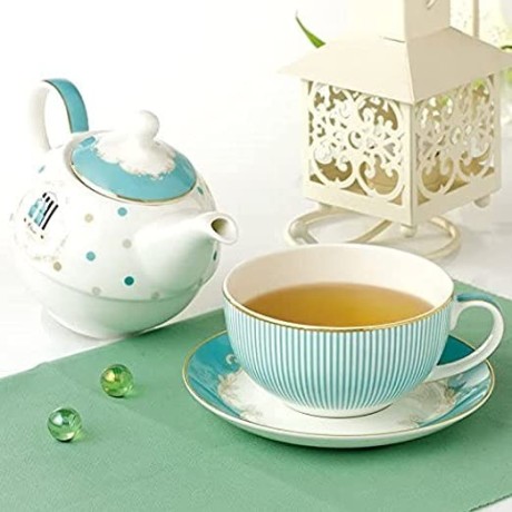 yrhh-teapot-and-saucer-set-with-blue-stripes-ceramic-tea-coffee-cup-for-breakfast-at-home-kitchen-big-2