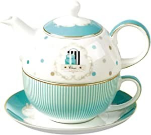yrhh-teapot-and-saucer-set-with-blue-stripes-ceramic-tea-coffee-cup-for-breakfast-at-home-kitchen-big-0