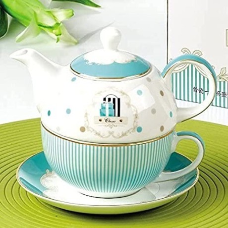 yrhh-teapot-and-saucer-set-with-blue-stripes-ceramic-tea-coffee-cup-for-breakfast-at-home-kitchen-big-1