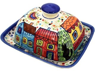 Gall&Zick Butter Dish with Lid, Ceramic, Colourful, Hand-Painted