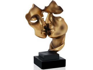 Uziqueif Sculpture Decorative Silent Is Golden, Abstract Art Statue Decoration Living Room, Office, Bar, Cafe
