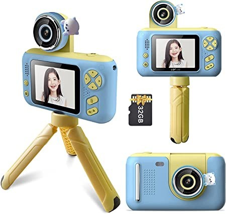 full-1080p-kids-selfie-flip-lens-hd-compact-digital-photo-video-rechargeable-camera-with-24-lcd-screen-big-2