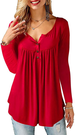 beluring-women-casual-v-neck-pleated-tunic-tops-shirts-blouse-big-0