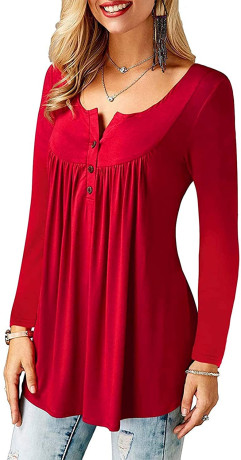 beluring-women-casual-v-neck-pleated-tunic-tops-shirts-blouse-big-2