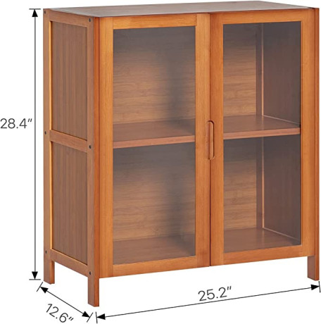 monibloom-bamboo-storage-cabinet-with-transparent-doors-2-tier-sideboard-buffet-server-table-cupboard-for-toaster-coffee-pot-small-appliances-brown-big-0