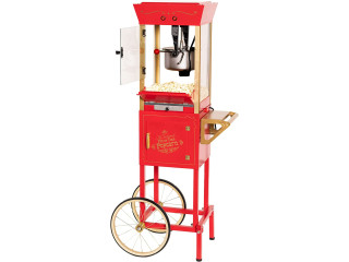 Nostalgia Popcorn Maker Professional Cart - 8 Oz Kettle Makes Up to 32 Cups -Vintage Movie Theater Popcorn Machine with Interior Light