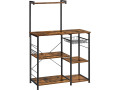 vasagle-bakers-rack-microwave-stand-with-wire-basket-6-hooks-and-shelves-for-spices-pots-and-pans-rustic-brown-and-black-small-2