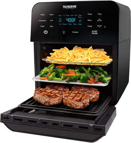 uwave-brio-air-fryer-smart-oven-155-qt-x-large-family-size-countertop-convection-rotisserie-grill-combo-big-1