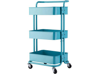 LOUYK 3-Tier Kitchen Storage Carts Wheels Trolley Bathroom Storage Organization Cart with Wheels Storage Shelves