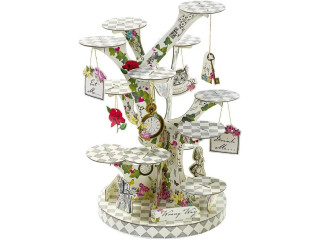 Alking Tables Alice in Wonderland Cupcake Stand, Decoration Table Centrepiece for Mad Hatter Party, Birthday