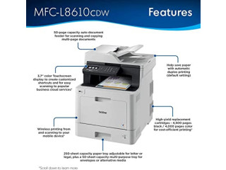 Brother Color Laser, Multifunction, All-in-One Printer, MFC-L8610CDW, Wireless Networking, Automatic Duplex Printing,