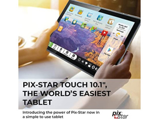 Pix Star Touch Easy to Use Tablet for Seniors, Touch Screen & Simple Interface - WiFi - 10.1 Inches,