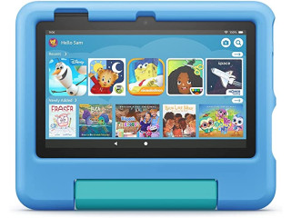 Fire 7 Kids Tablet Bundle. Includes Fire 7 Kids Tablet | Blue & Made For Amazon PlayTime Volume Limiting Bluetooth Kids Headphones Age (3-7) | Blue