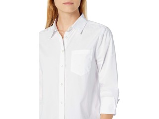 Amazon Essentials Women's Classic-Fit 3/4 Sleeve Poplin Shirt