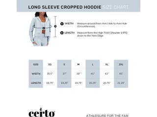 CERTO Women's Standard NCAA Team Cropped Full Zip Hoodie, All-Day, XX-Large