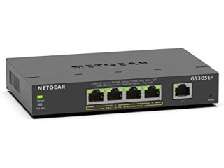 NETGEAR 5 Port PoE Gigabit Ethernet Plus Switch (GS305EP) - with 4 x PoE+ @ 63W, Desktop or Wall Mount
