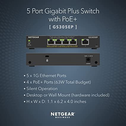 netgear-5-port-poe-gigabit-ethernet-plus-switch-gs305ep-with-4-x-poe-at-63w-desktop-or-wall-mount-big-1