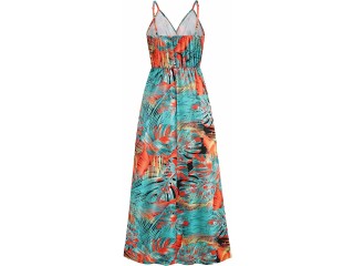Sexy Romper for Women Party Club Night, Women's Spring and Summer Sexy V-Neck Print Long Dress