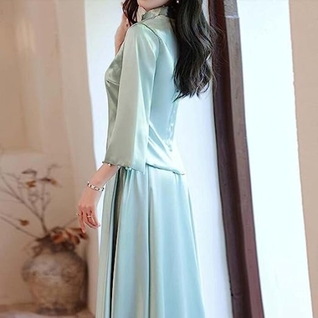 panda-legends-satin-bridesmaid-dress-chinese-improved-cheongsam-qipao-dress-green-wedding-guest-prom-dresses-two-pieces-set-big-1