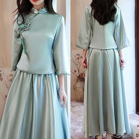 panda-legends-satin-bridesmaid-dress-chinese-improved-cheongsam-qipao-dress-green-wedding-guest-prom-dresses-two-pieces-set-big-2