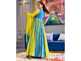 Gown For Women's Pure Rayon Gown Dress Ethnic Wedding Party Wear Gown Indian Wear Dress BY SUSHILA'S DESIGNS.