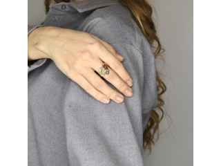 Baltic Amber Sterling Silver Adjustable Ring "Magdalena"