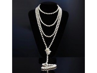BABEYOND ART DECO Fashion Faux Pearls Flapper Beads Cluster Long Pearl Necklace 59"/150cm