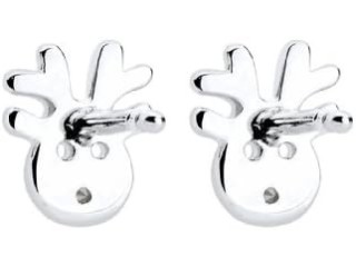 Elli Earrings Children's Stud Earrings Reindeer Motive Playful with Crystals in 925 Sterling Silver