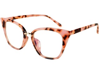 IB-iP Women's Retro Cat-eye Eyewear Black Leopard Clear Fashion Lens Eyeglasses