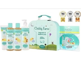 Childs Farm | Baby Bedtime Suitcase Gift Set 850ml | Baby Wash, Baby Bubble Bath