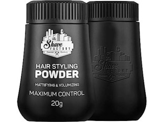 The Shave Factory Hair Styling Powder 20g Styling Powder Wax, BLACK
