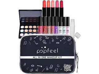 15Pcs All-In- Makeup Kit, Complete Makeup Gift Set Combination with Lipstick