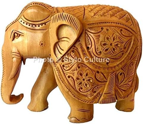 stylo-culture-indian-wooden-figurine-collectible-elephant-statue-hand-carved-decorative-elephant-sculpture-size-75x4x6-big-0