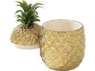 Talking Tables Gold Pineapple Ice Bucket with Lid, Premium addition to your Drinks Trolley | Retro Bar Accessory