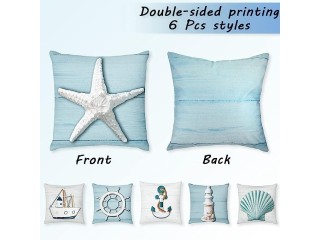 Set of 6 Pieces Ocean Beach Decorative Pillow Covers