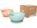 silicone-suction-bowl-and-spoon-matching-2-pack-set-in-light-green-and-peach-small-0