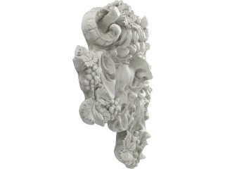 Design Toscano OS6120l Bacchus, God of Wine Greenman Wall Sculpture, Large, 48.5 cm, Polyresin, Antique Stone