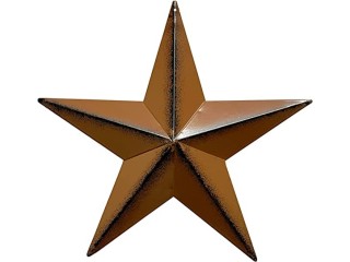 T&Garice Dimensional Metal Antique Barn Star Rustic Country Primitive Wall Decor,3D Barn Star Indoor Outdoor 4th July Wall Decoration,8 inch (Rust)