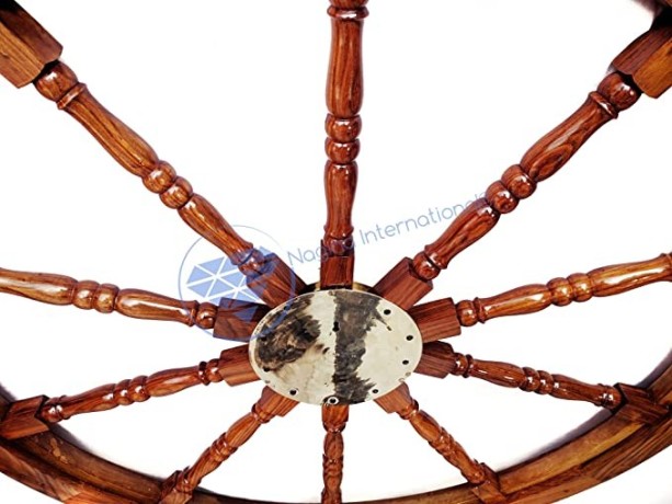 nagina-international-nautical-porthole-clock-ship-wheel-maritime-antique-wall-decor-60-inches-big-4