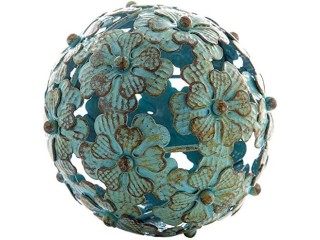 Metal Decorative Sphere for Home Decor - Antique Blue